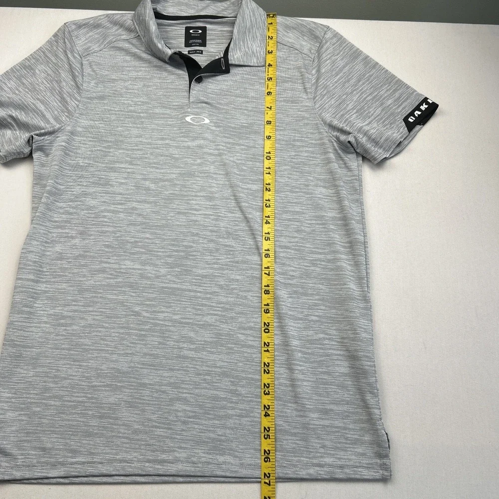 Oakley Regular‎ Fit Mens Small Golf Polo Short Sleeve Shirt Gray Black *READ*